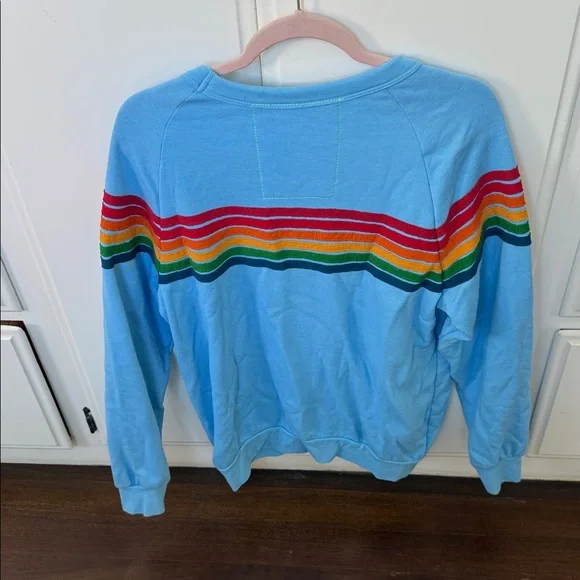 Aviator Nation Light Blue 6 Stripe Crewneck - Picture 2 of 2